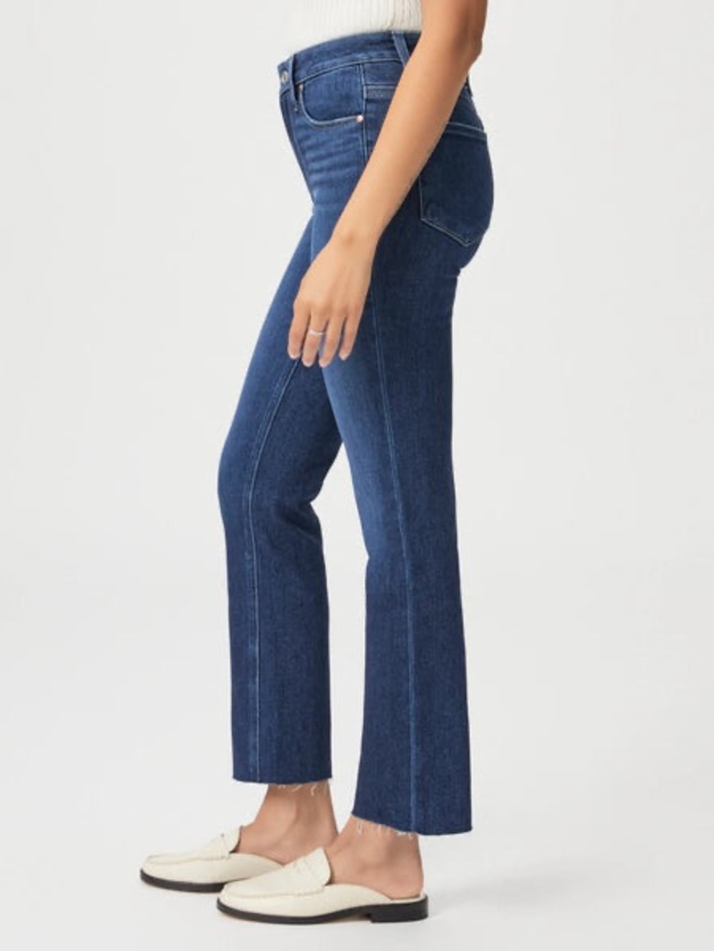 PAIGE Cindy Raw Hem Denim Jeans